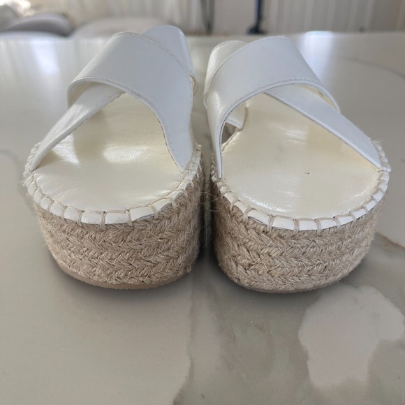 Lulus Womens Espadrille Sandals White Kahli Platform Slip On Boho Shoes Sz 6.5 - Picture 7 of 7
